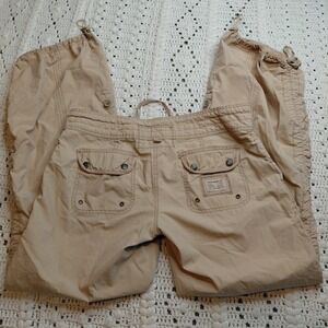 Vtg Y2K Low Rise 6 Abercrombie & Fitch Paratrooper Cargo Pants Drawstring 34" W